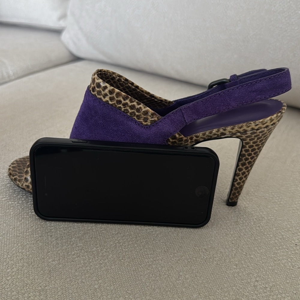 Bottega Veneta Purple and Brown Heels with Suede Finish - Picture 8 of 12